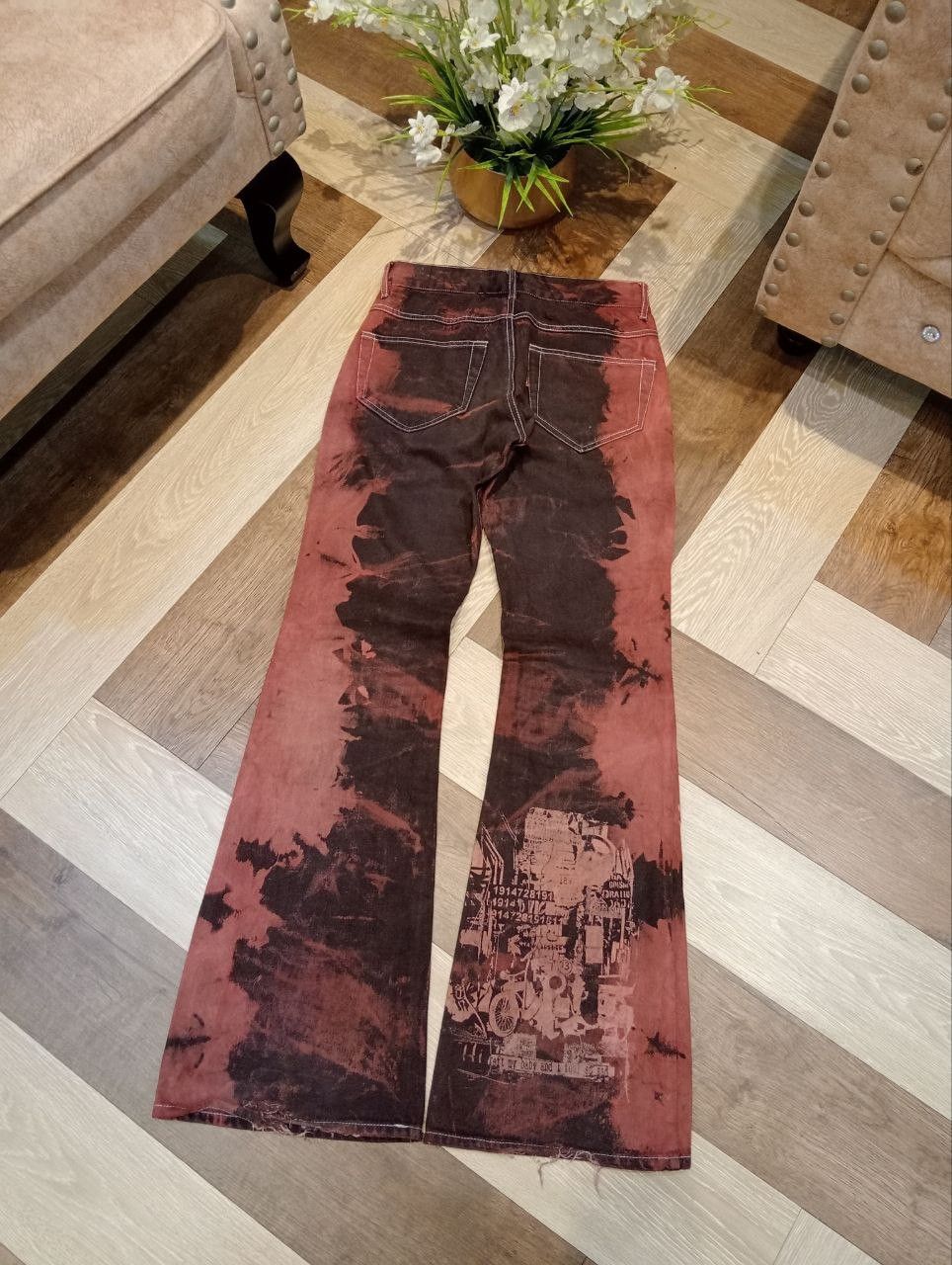 If Six Was Nine 4954151 HM+DIE DEAD OR ALIVE DOA FLARED PRINTED PANTS Size US 29 - 11 Thumbnail