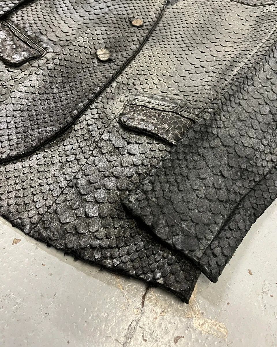 Giorgio Brato Giorgio Brato Grey Leather Snakeskin Effect Blazer Jacket Size M / US 6-8 / IT 42-44 - 6 Thumbnail