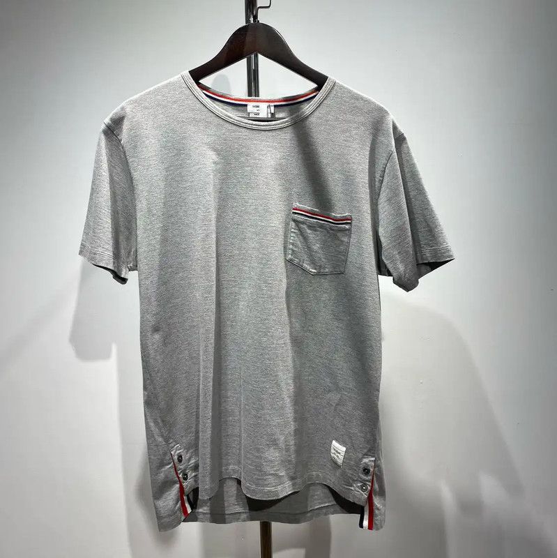 Thom Browne Thom Browne Gray Cotton Blend T-Shirt 0089 Size US XL / EU 56 / 4 - 1 Thumbnail