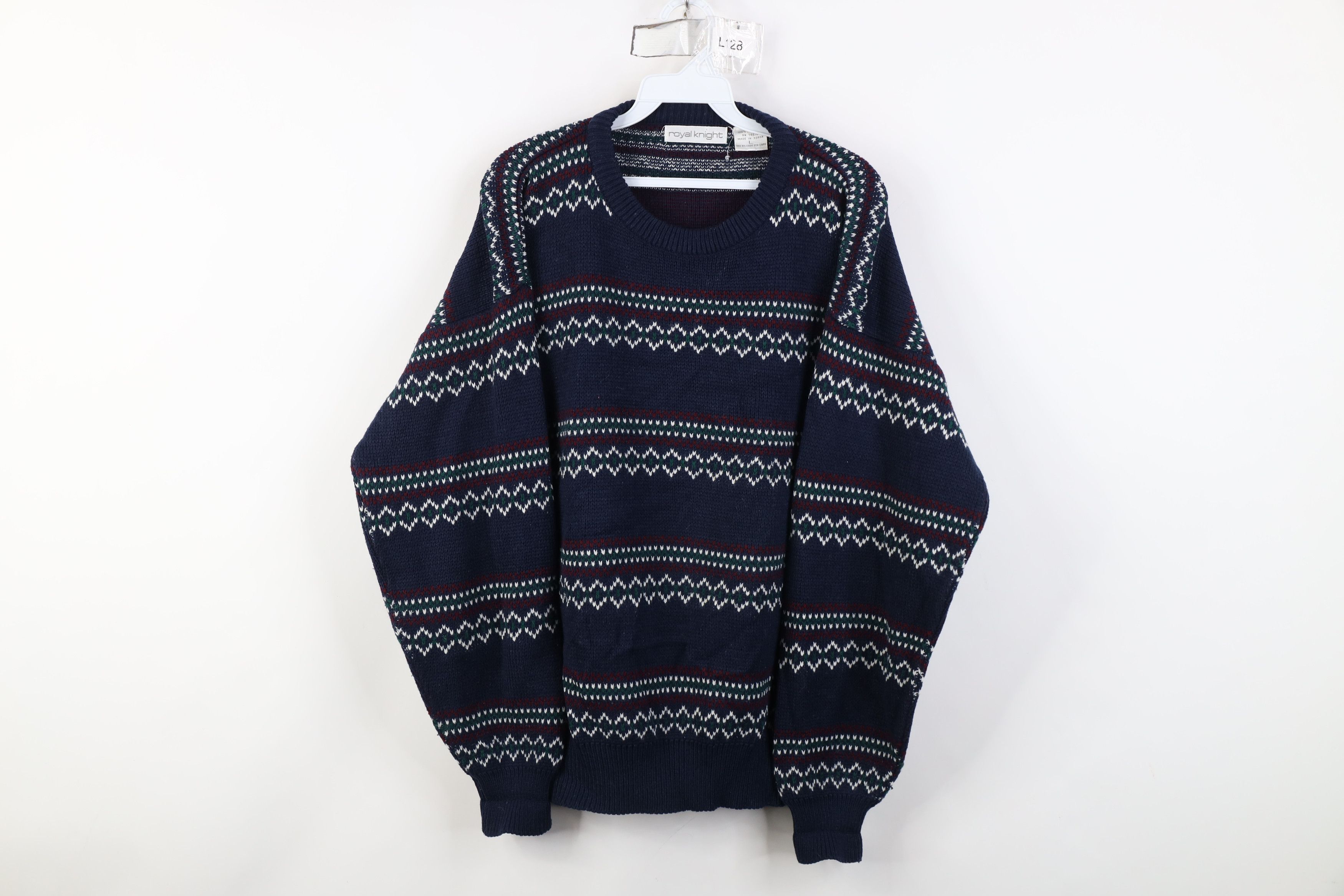 Vintage Vintage 90s Streetwear Fair Isle Knit Crewneck Sweater Size US L / EU 52-54 / 3 - 1 Thumbnail