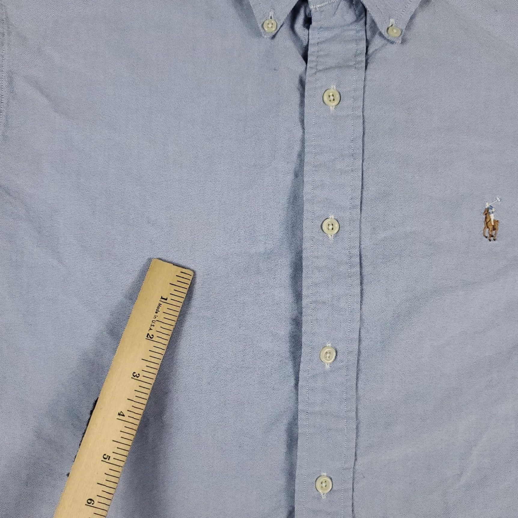Ralph Lauren Ralph Lauren Dress Shirt Mens 16 Blue Long Sleeve Button-Up Regular Fit Size 42R - 3 Thumbnail