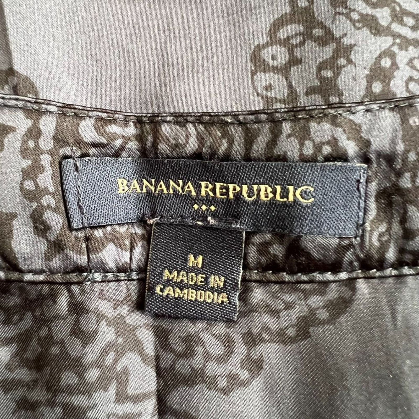 Banana Republic Banana Republic Navy Printed Boat Neck Sleeveless Top, M Size M / US 6-8 / IT 42-44 - 5 Thumbnail