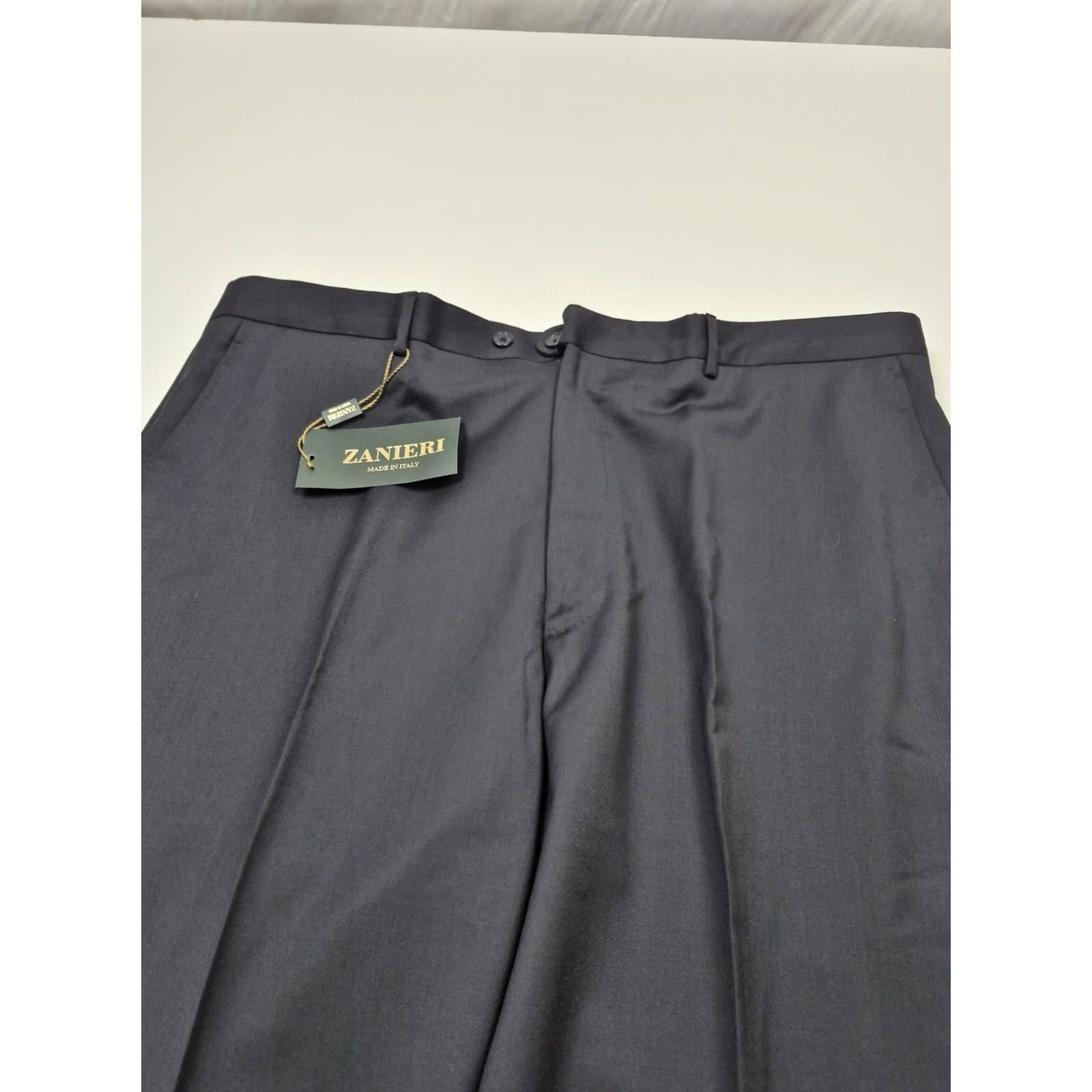 Vintage VTG Zanieri Dress Pants Mens 42x36 Gray Wool Flat Front Straight Made Italy NWT Size US 42 / EU 58 - 2 Thumbnail