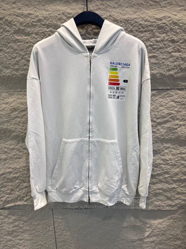 Balenciaga Balenciaga Solid Lettering Printed Zip-up Hooded Long-slee Size US XS / EU 42 / 0 - 1 Thumbnail