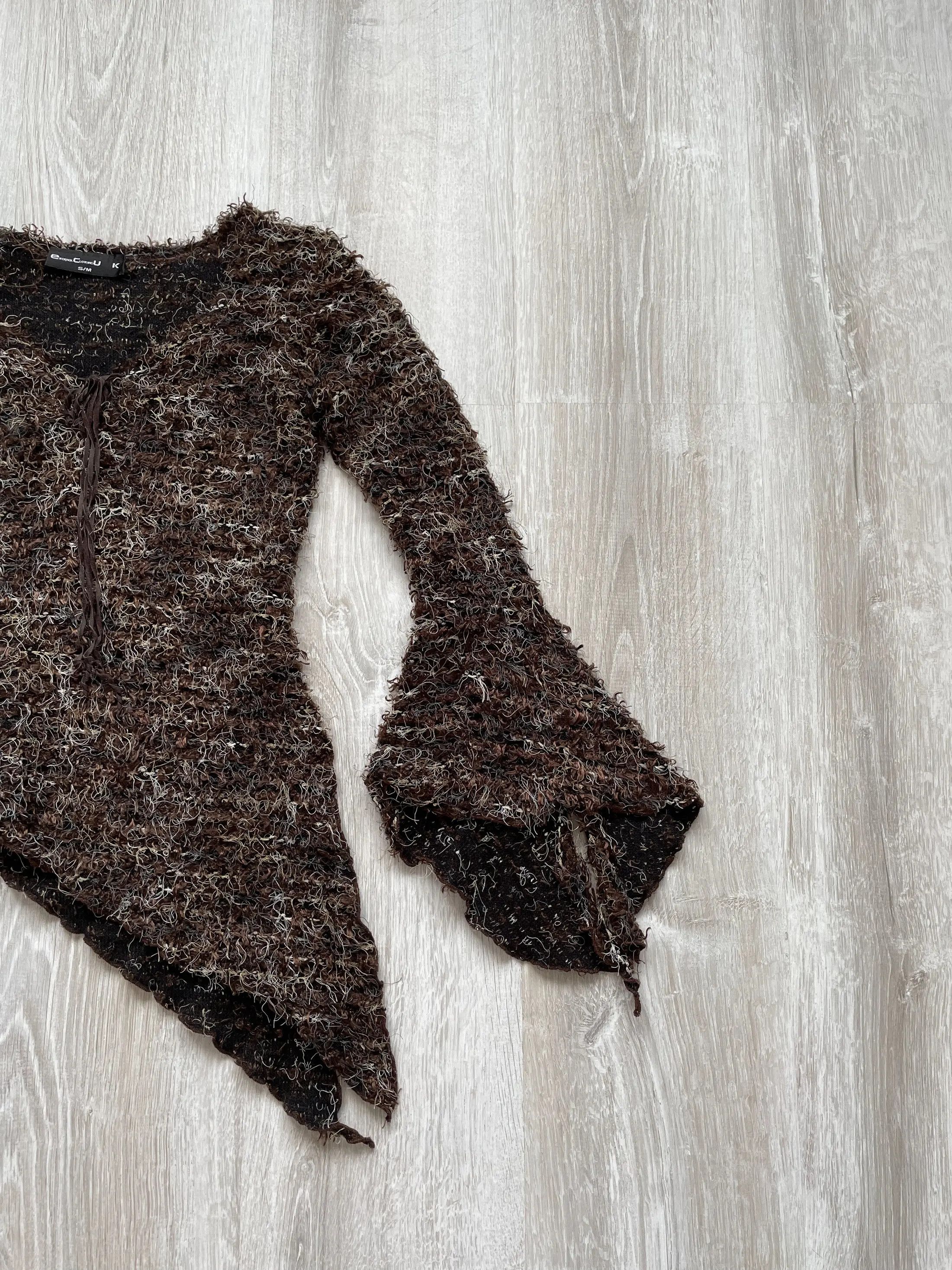 If Six Was Nine Vintage Y2K Mohair Fuzzy Gothic Style Sweater Size S / US 4 / IT 40 - 2 Thumbnail