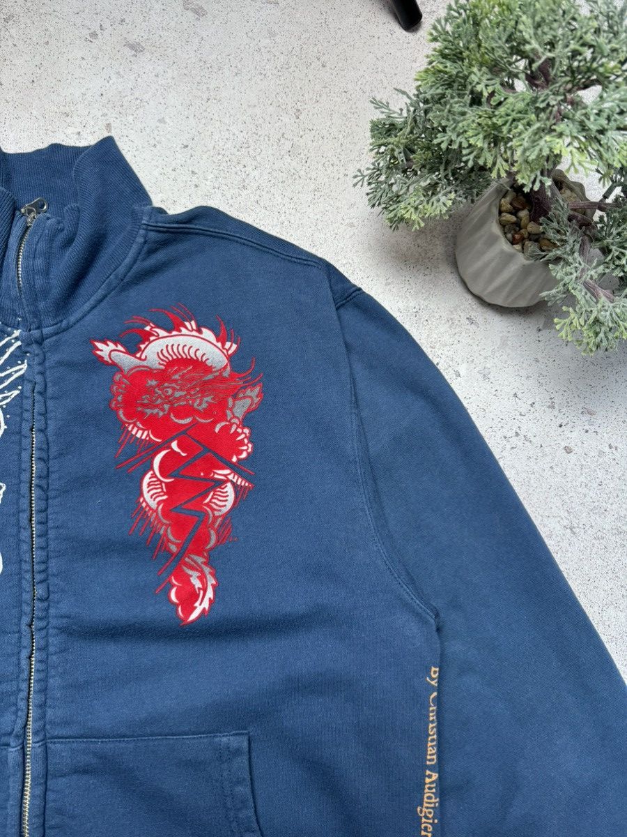 Christian Audigier × Ed Hardy × Vintage Vintage Ed Hardy Big Logo Chrome Hearts Style Zip Hoodie Size US XL / EU 56 / 4 - 7 Thumbnail