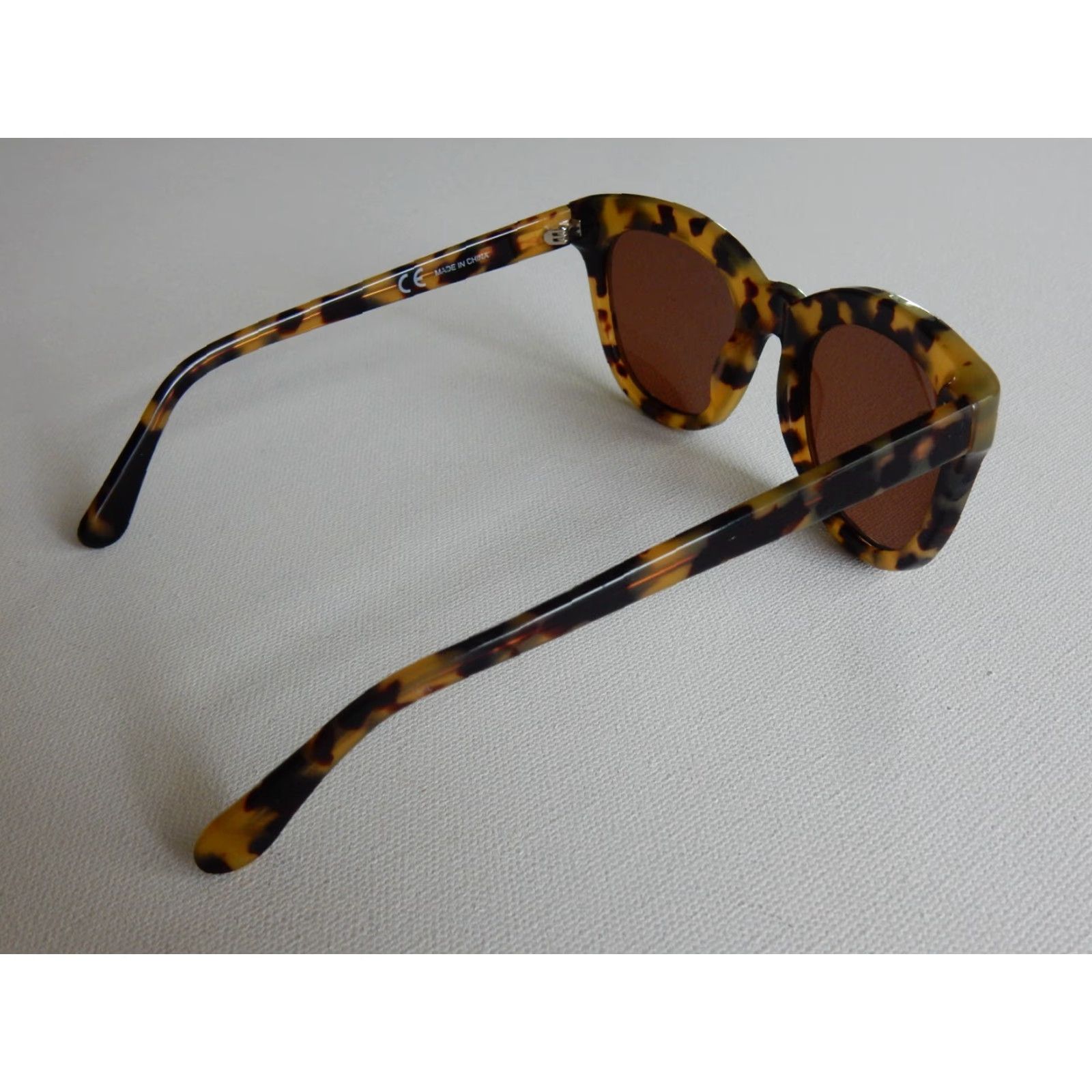 J.Crew VINTAGE J.CREW Sunglasses Women Brown Small Scratched Lenses 1980s Size ONE SIZE - 3 Thumbnail