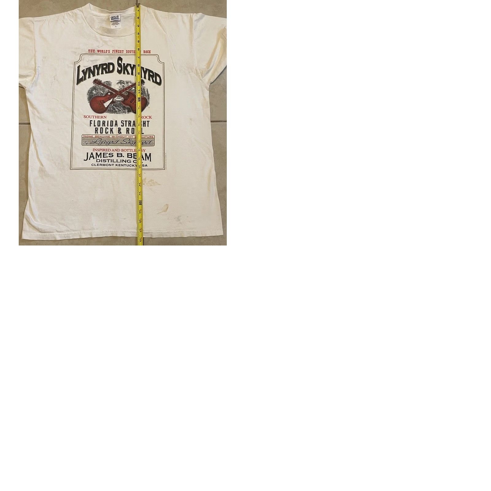 Vintage VINTAGE Lynyrd Skynyrd Faded Distress Jim Beam Shirt M Concert Band 90s Y2K Mens T-Shirt White Graphic Tee Size US M / EU 48-50 / 2 - 12 Thumbnail