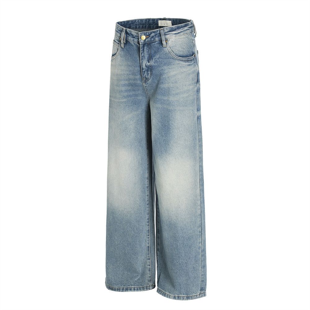 Japanese Brand × Jean Street punk washed gradient loose straight distressed jeans Size US 34 / EU 50 - 2 Thumbnail