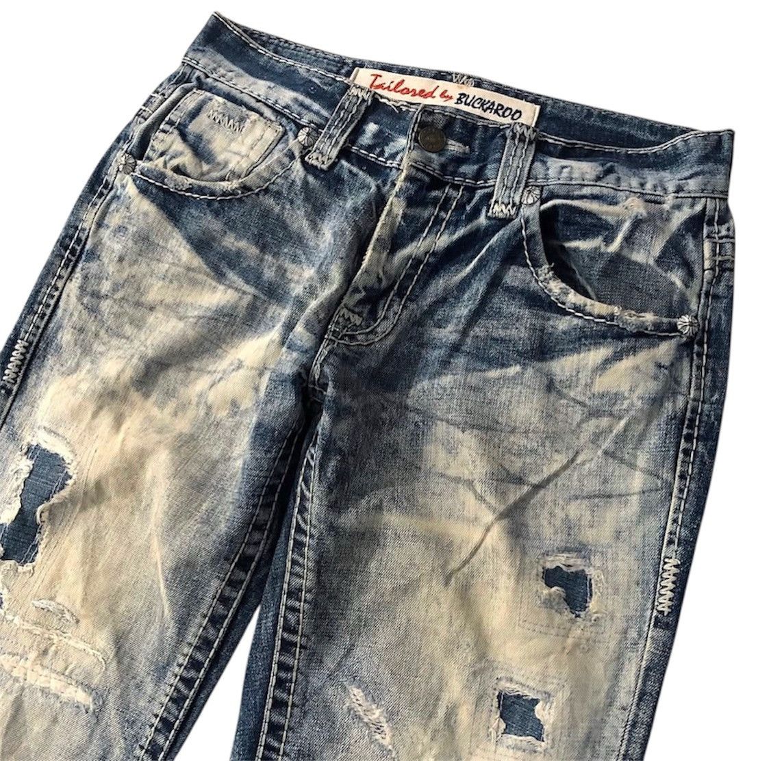 If Six Was Nine Y2K Buckaroo ripped jeans Size US 32 / EU 48 - 4 Thumbnail