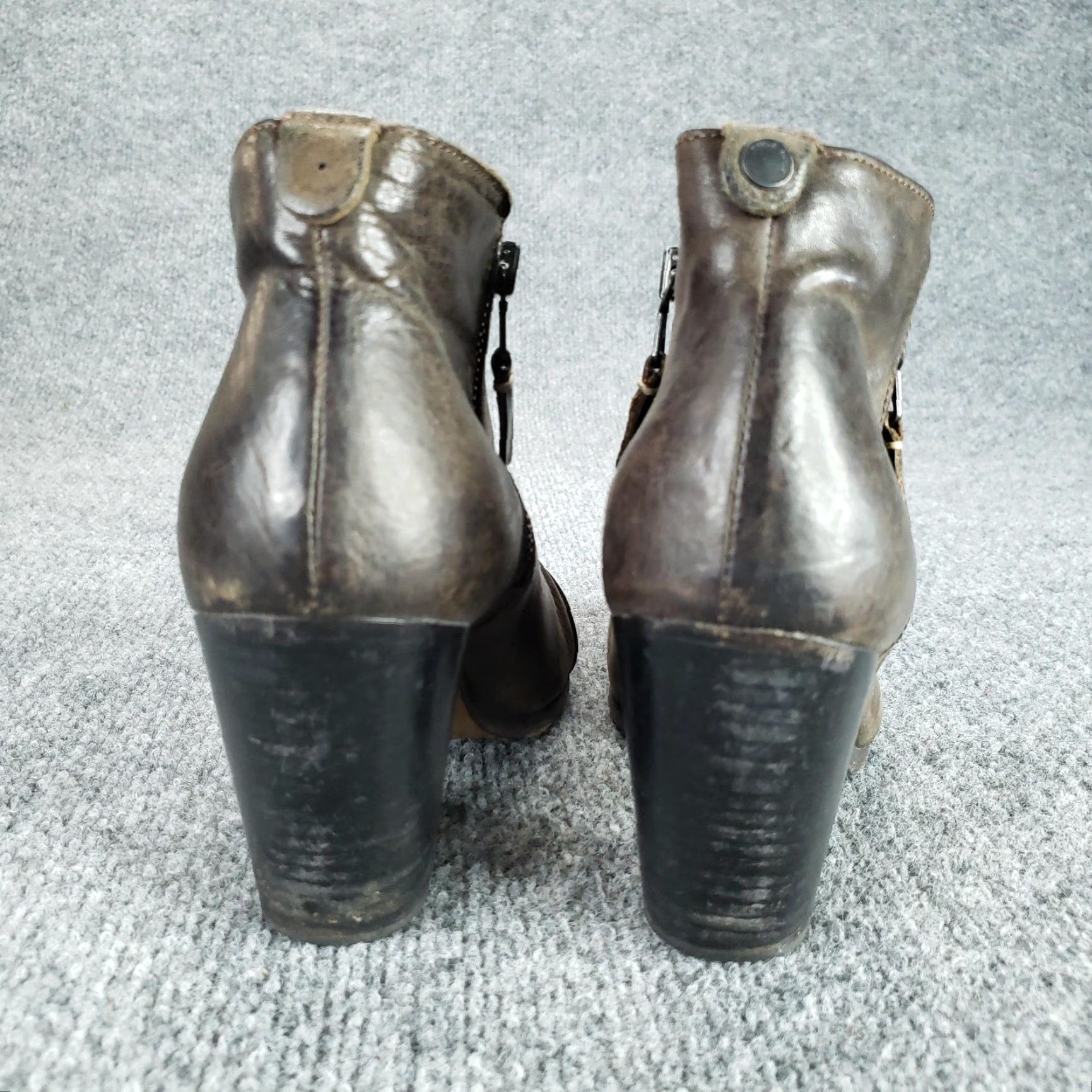 Rag & Bone Rag & bone Boots Womens Brown Leather Ankle Booties Side Zip Block Heel Size US 7 / IT 37 - 5 Thumbnail