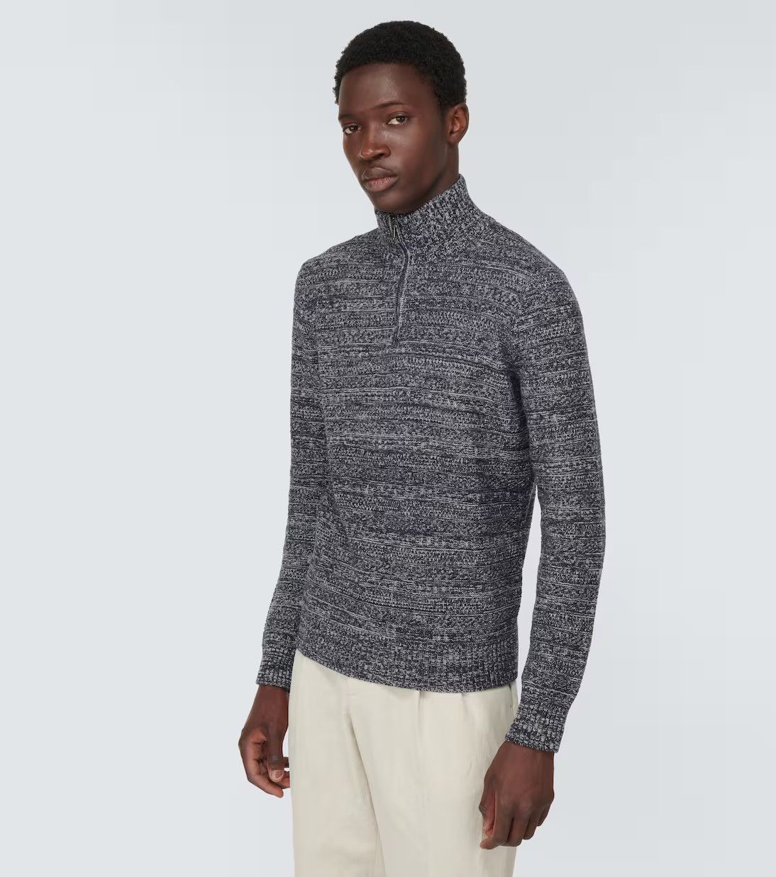 Loro Piana o1w1db10724 Lima Pullover Cashmere Sweater in Dark Grey Size US L / EU 52-54 / 3 - 3 Thumbnail