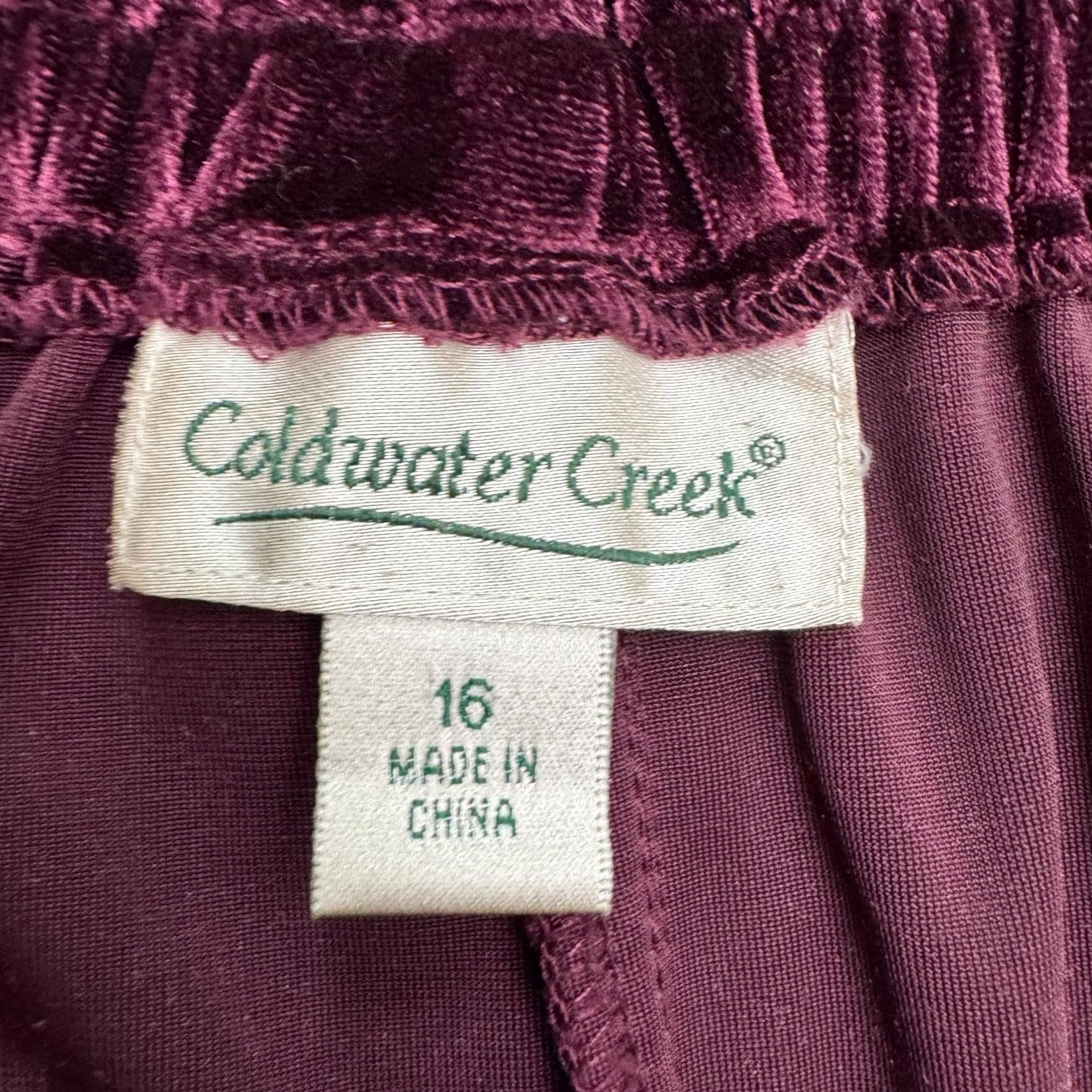 Coldwater Creek Coldwater Creek Velvet Lounge Pants Womens XL Burgundy Red Soft Casual Pants Size 40" / US 18 - 5 Thumbnail