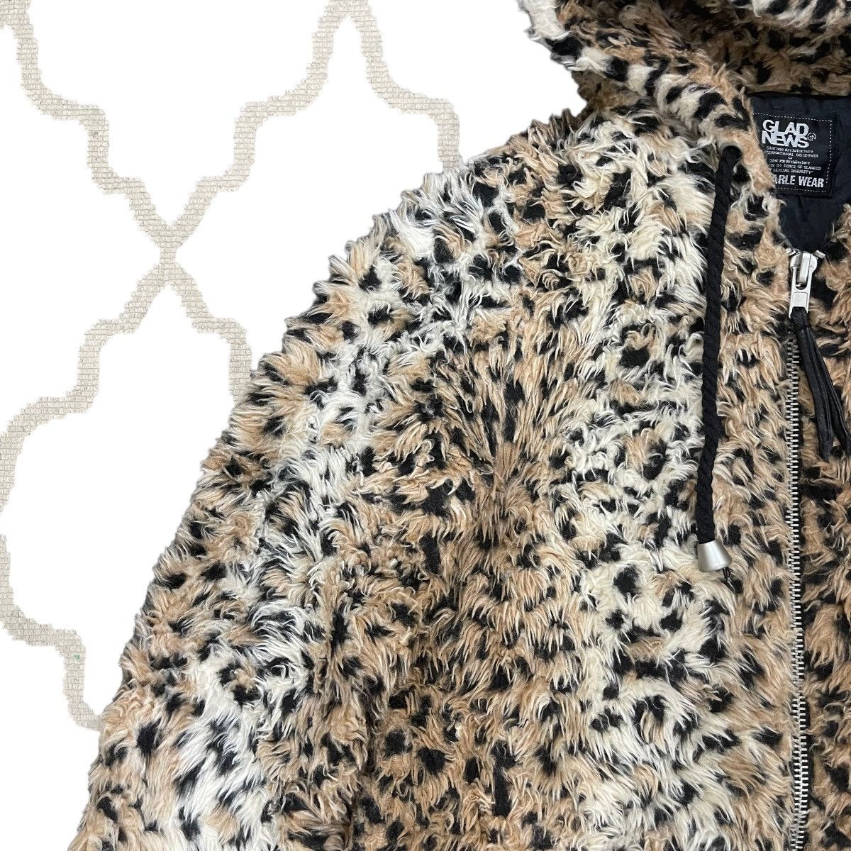 Vintage Designer Leopard Print Faux Fur Shearling Hoodie Jacket Size M / US 6-8 / IT 42-44 - 4 Thumbnail