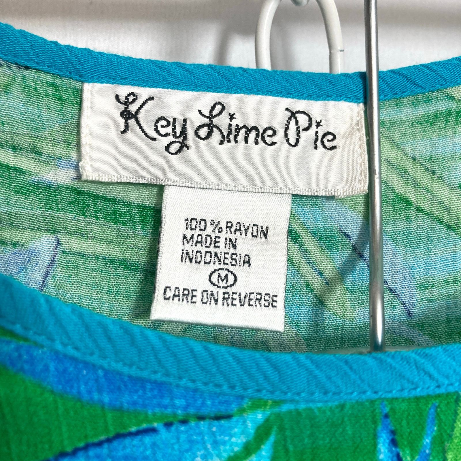Other Vintage Key Lime Pie Tropical Top Pants 2 Piece Matching Set Size 28" / US 6 / IT 42 - 5 Thumbnail