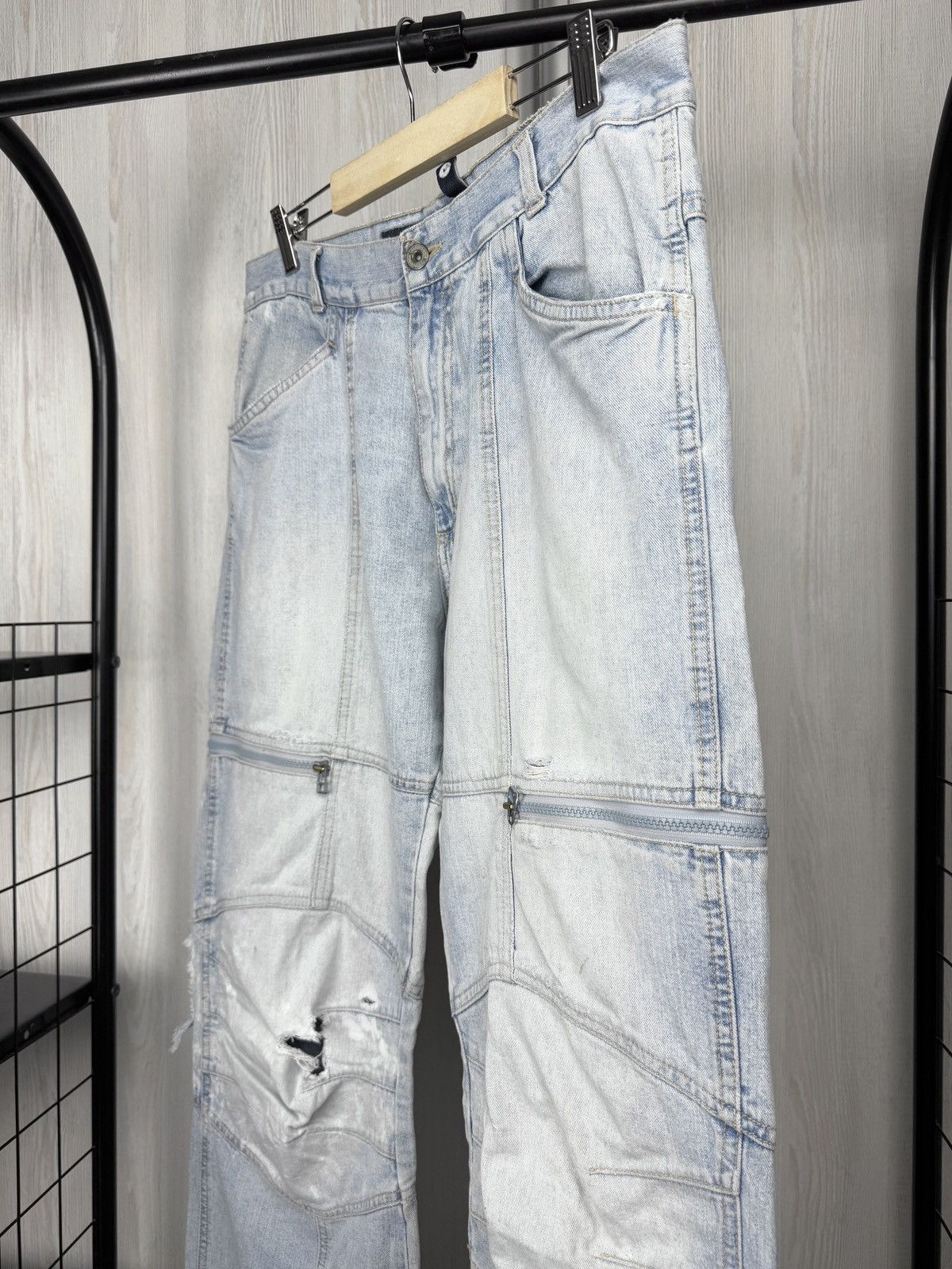 Vintage FISHBONE Vintage y2k blue baggy double knee distressed pants Size US 34 / EU 50 - 4 Thumbnail