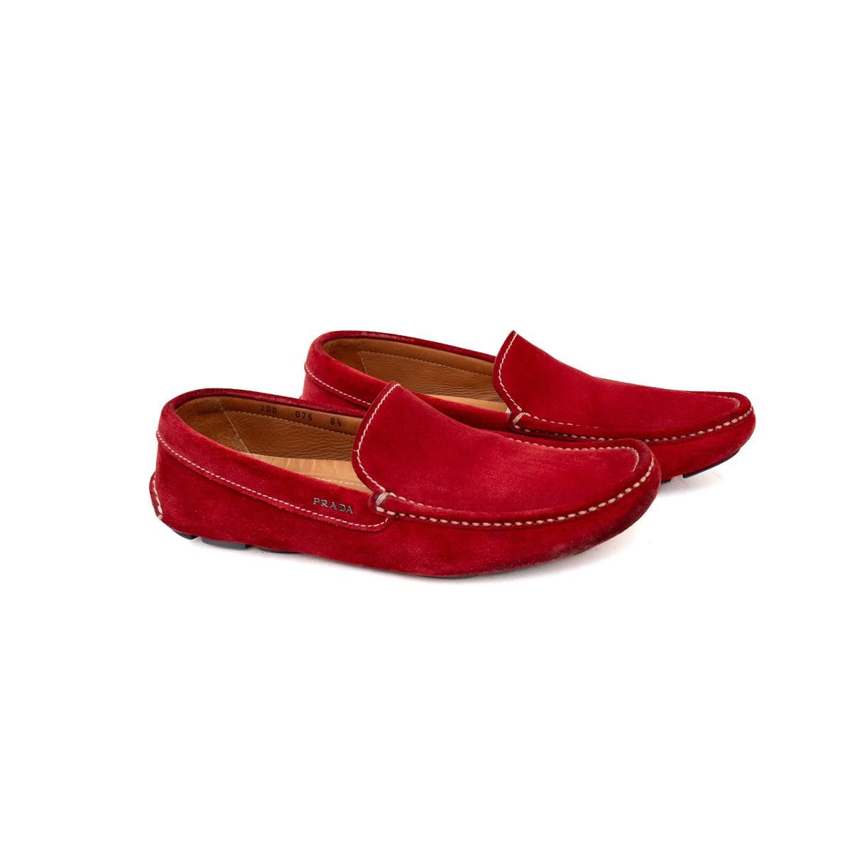Prada PRADA Red Suede Driving Moccasins Casual Loafers Men’s 9.5US Size US 9.5 / EU 42-43 - 6 Thumbnail