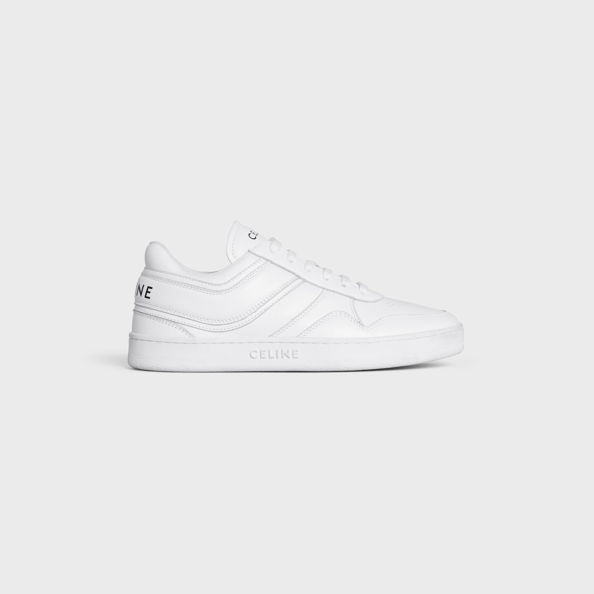 Celine celine trainer low lace-up sneaker in calfskin white Size US 12 / IT 42 - 1 Thumbnail