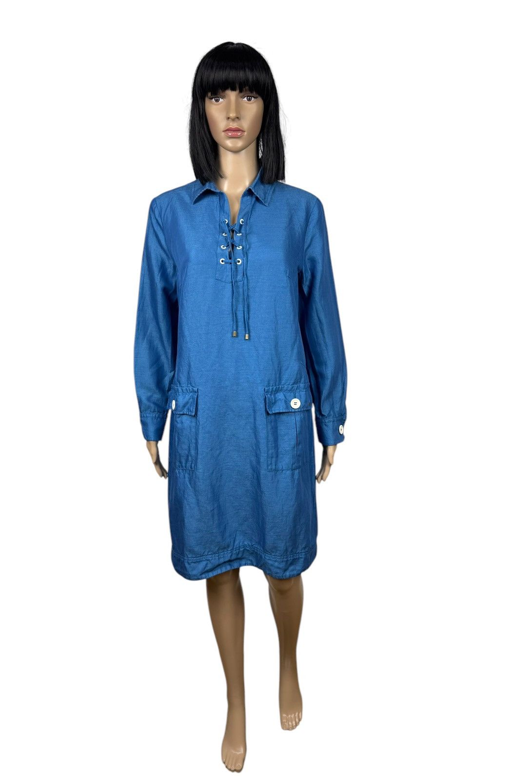 Bogner Sonia Bogner Shirt Dress Cotton Silk Linen size L Size L / US 10 / IT 46 - 2 Thumbnail
