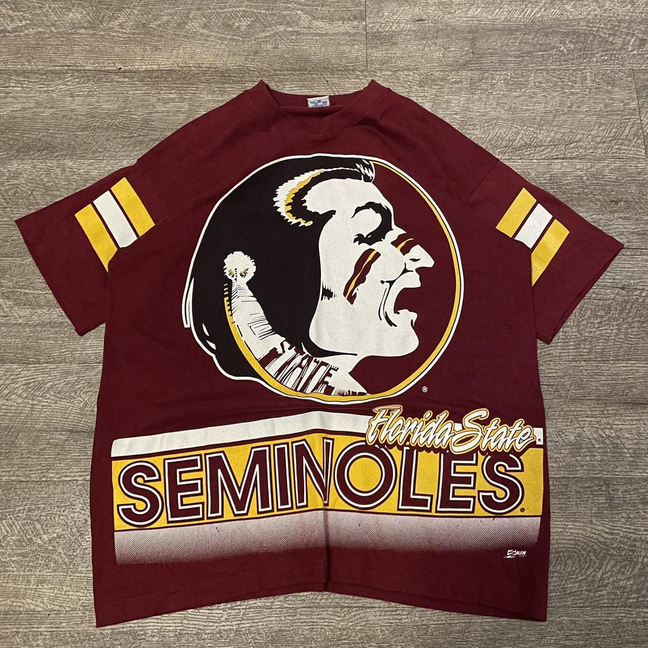 Salem Sportswear × Vintage Vintage 90's Salem Florida State Seminoles AOP Graphic Tee Size US L / EU 52-54 / 3 - 1 Thumbnail