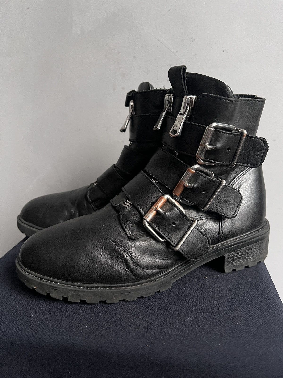 New Rock Opium leather ankle belted boots opium style new rock Size US 7.5 / EU 40-41 - 5 Thumbnail