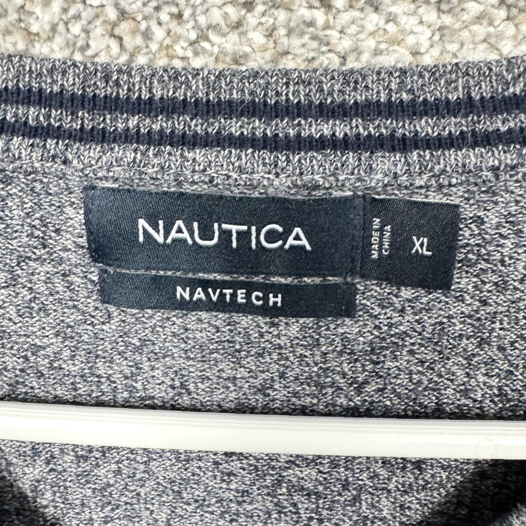 Nautica Nautica Sweater Mens XL Gray V-Neck Navtech Pullover Knit Sailboat Logo Classic Knit Shirt Size US XL / EU 56 / 4 - 5 Thumbnail