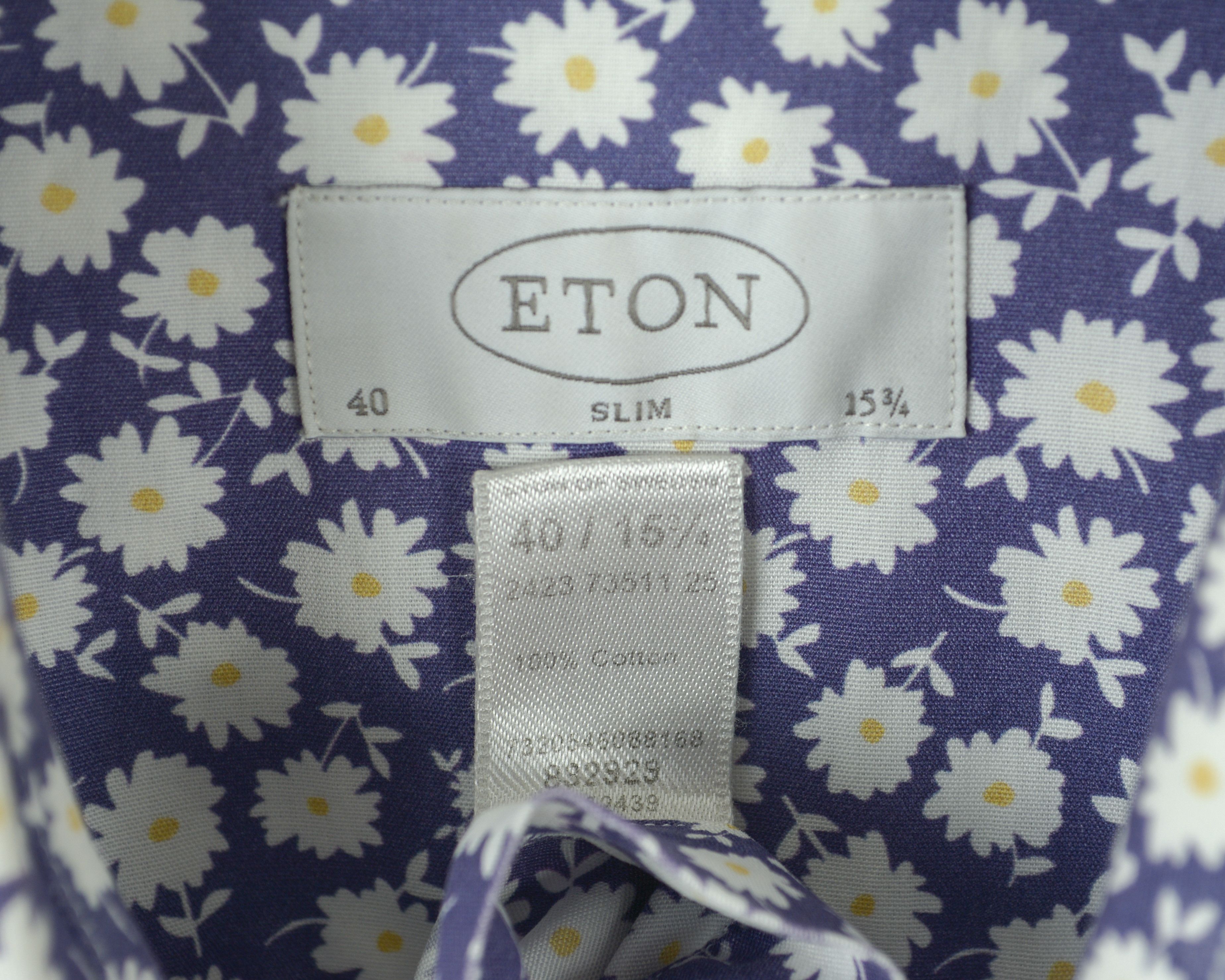 Eton 15 3/4" Size 40 Chamomile Slim Fit Floral Casual Top Size 40R - 5 Thumbnail