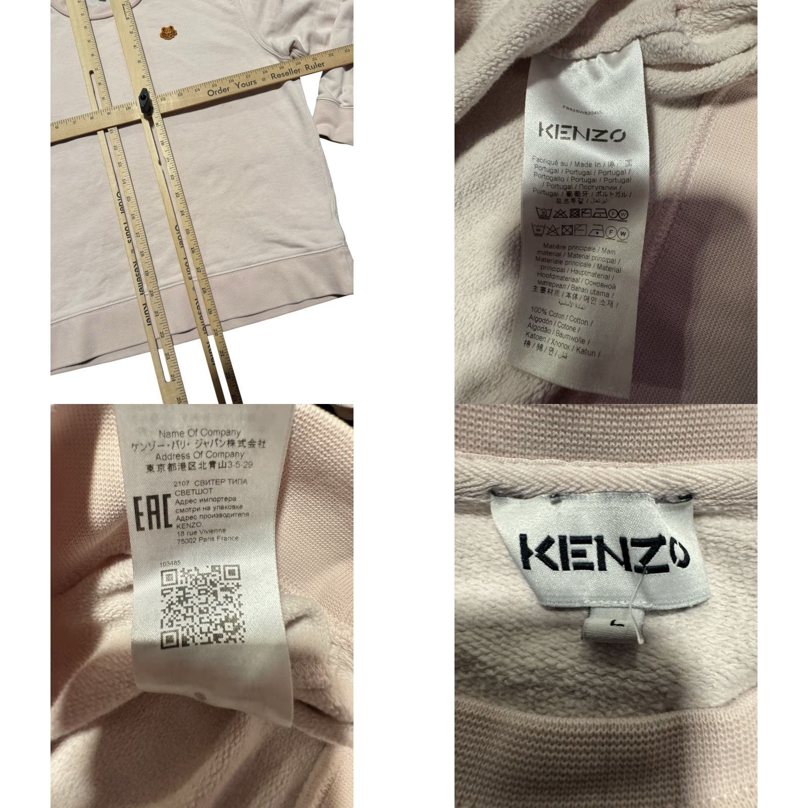 Kenzo KENZO Tiger Crest Logo sweatshirt Pink Size Large Women's Size L / US 10 / IT 46 - 10 Thumbnail
