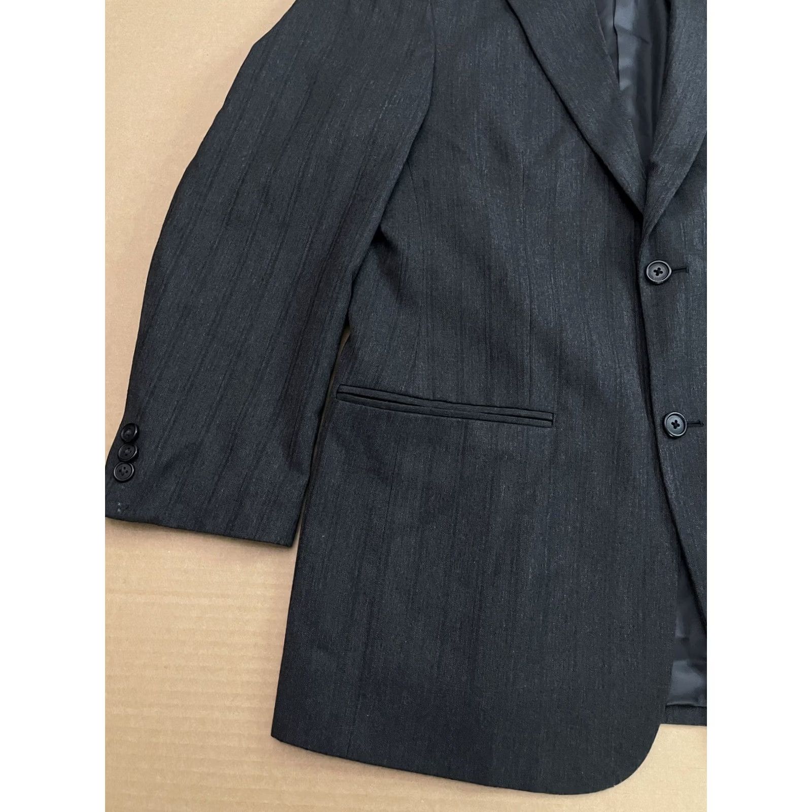 Perry Ellis VINTAGE Perry Ellis Suit Jacket Mens 38 Gray Stripe 2 Button Sport Coat Regular Fit Shirt? Size 38R - 3 Thumbnail