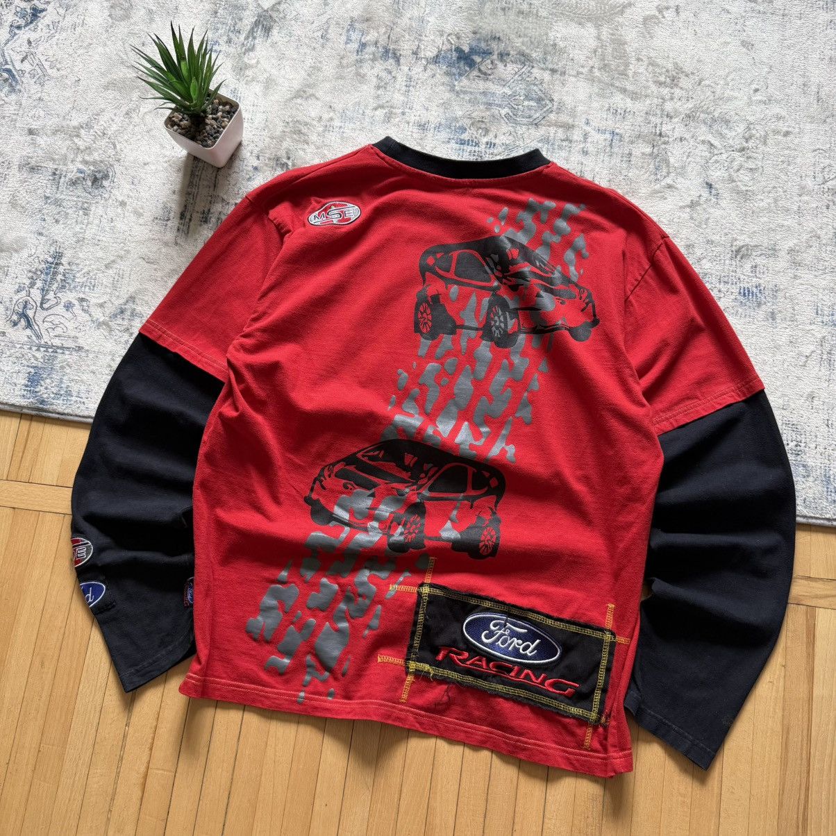 Ford 📌 Crazy Vintage Ford Racing Y2K Graphic 00s Longslevee Size US L / EU 52-54 / 3 - 13 Thumbnail
