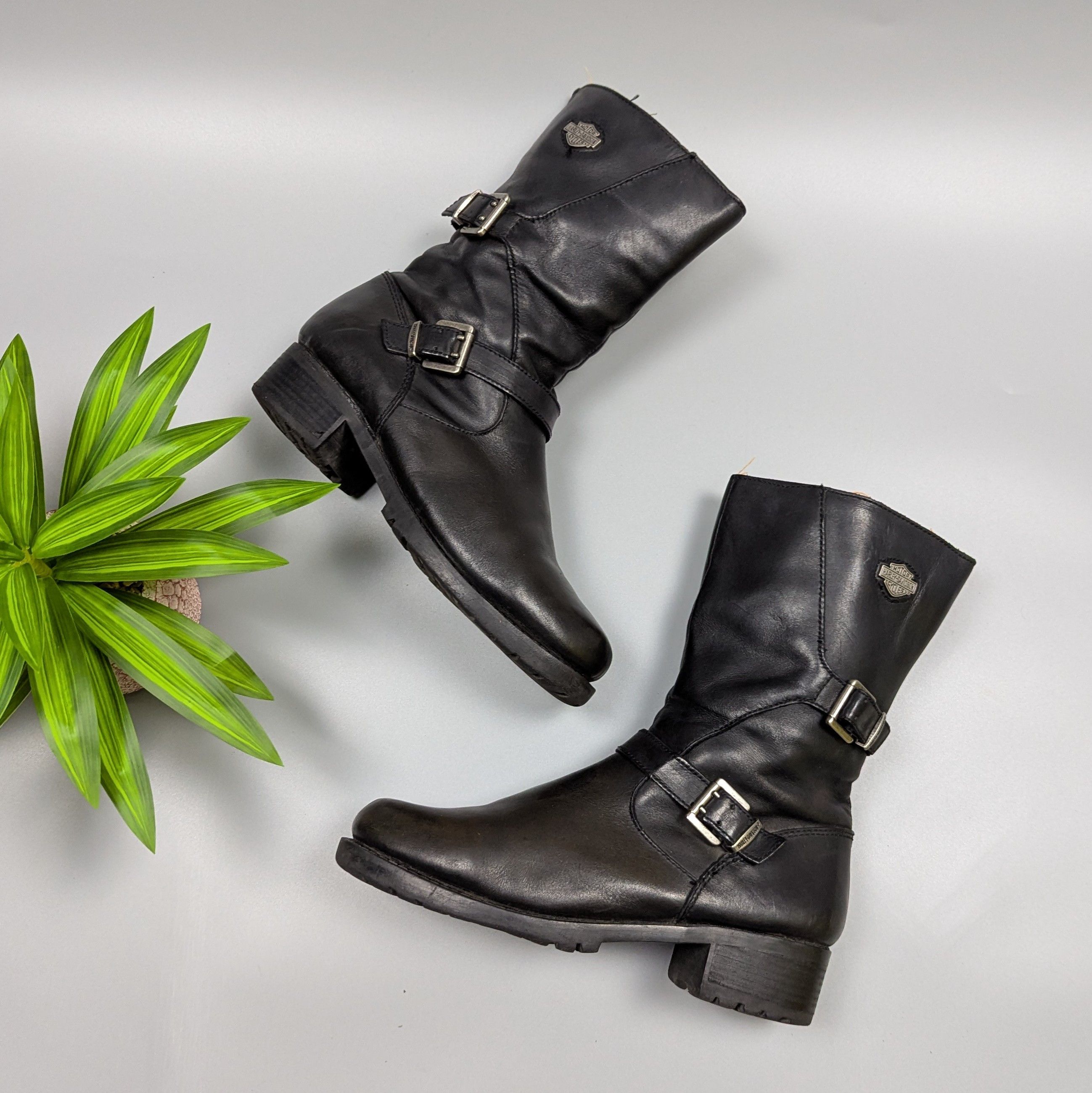 Harley Davidson Harley Davidson Womens VTG Leather Biker Motorcycle Boots Size US 9.5 / IT 39.5 - 4 Thumbnail