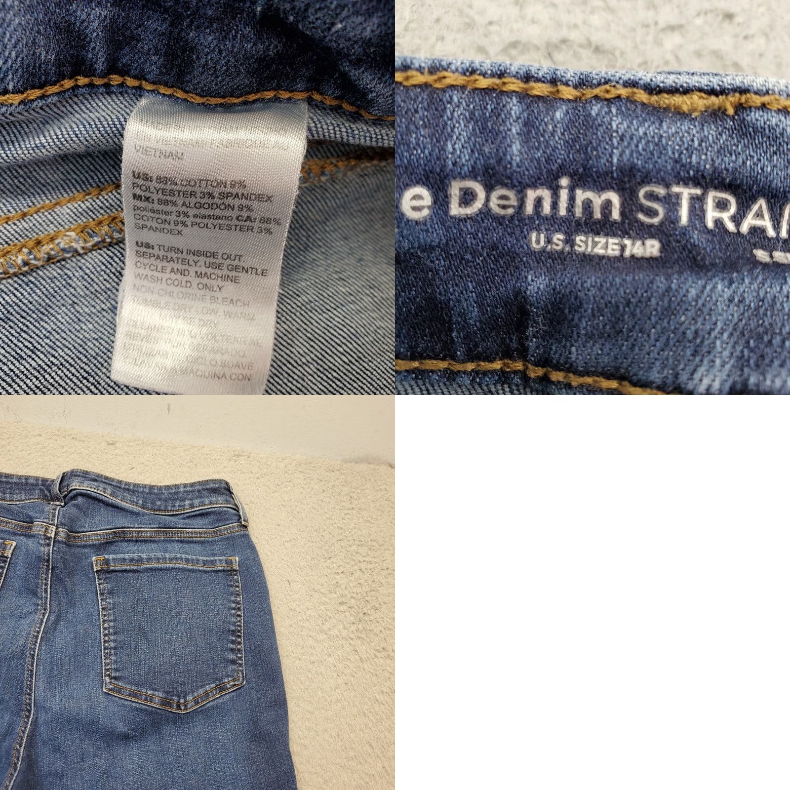 Vintage Chico's DefineMe Ankle Jeans Womens 14R Blue Denim Faded Stretch Straight Leg Jeans Size 36" / US 14 / IT 50 - 8 Thumbnail