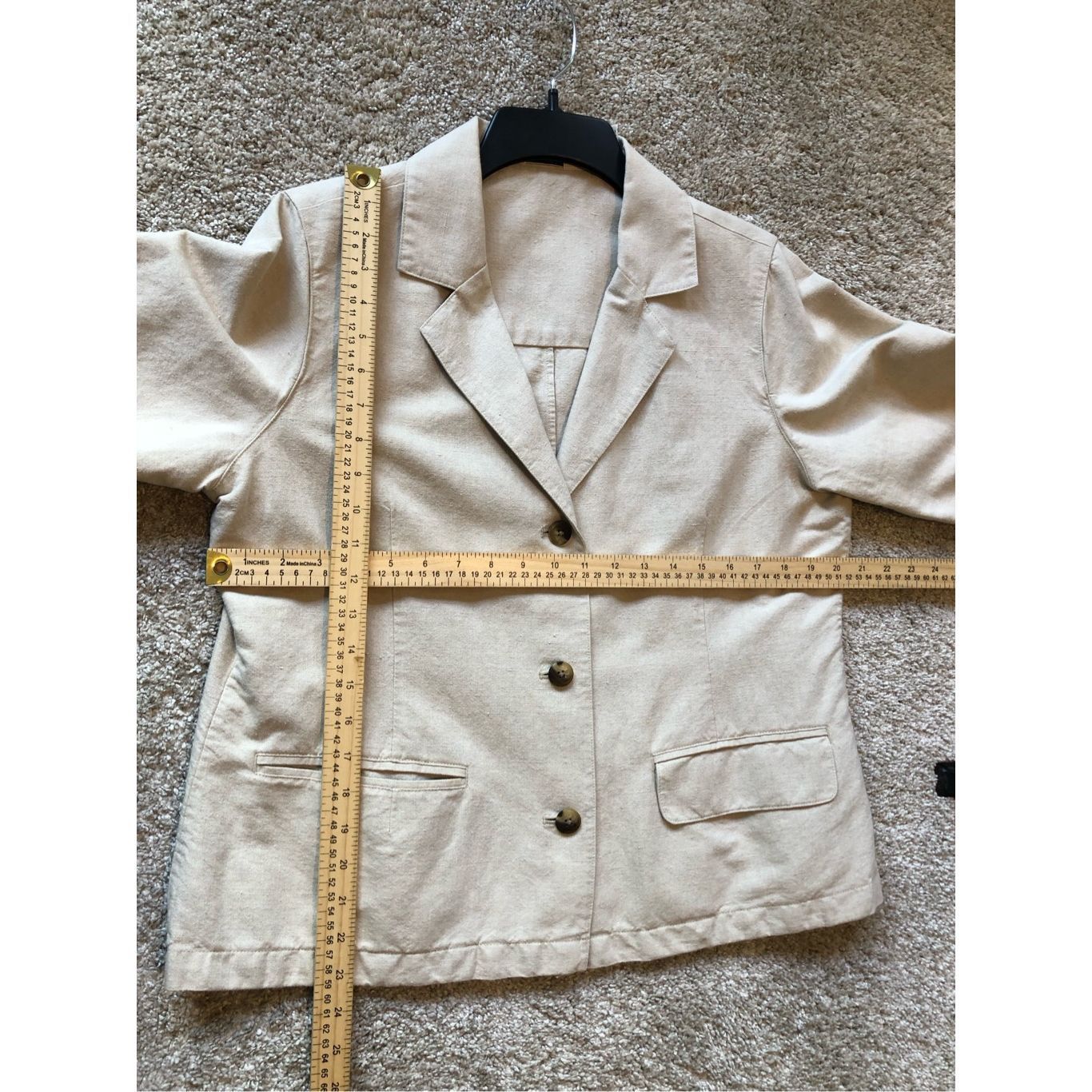 L.L. Bean L.L. Bean Women’s Cream Tan Elegant Three Button Up Blazer S Size XL / US 12-14 / IT 48-50 - 8 Thumbnail