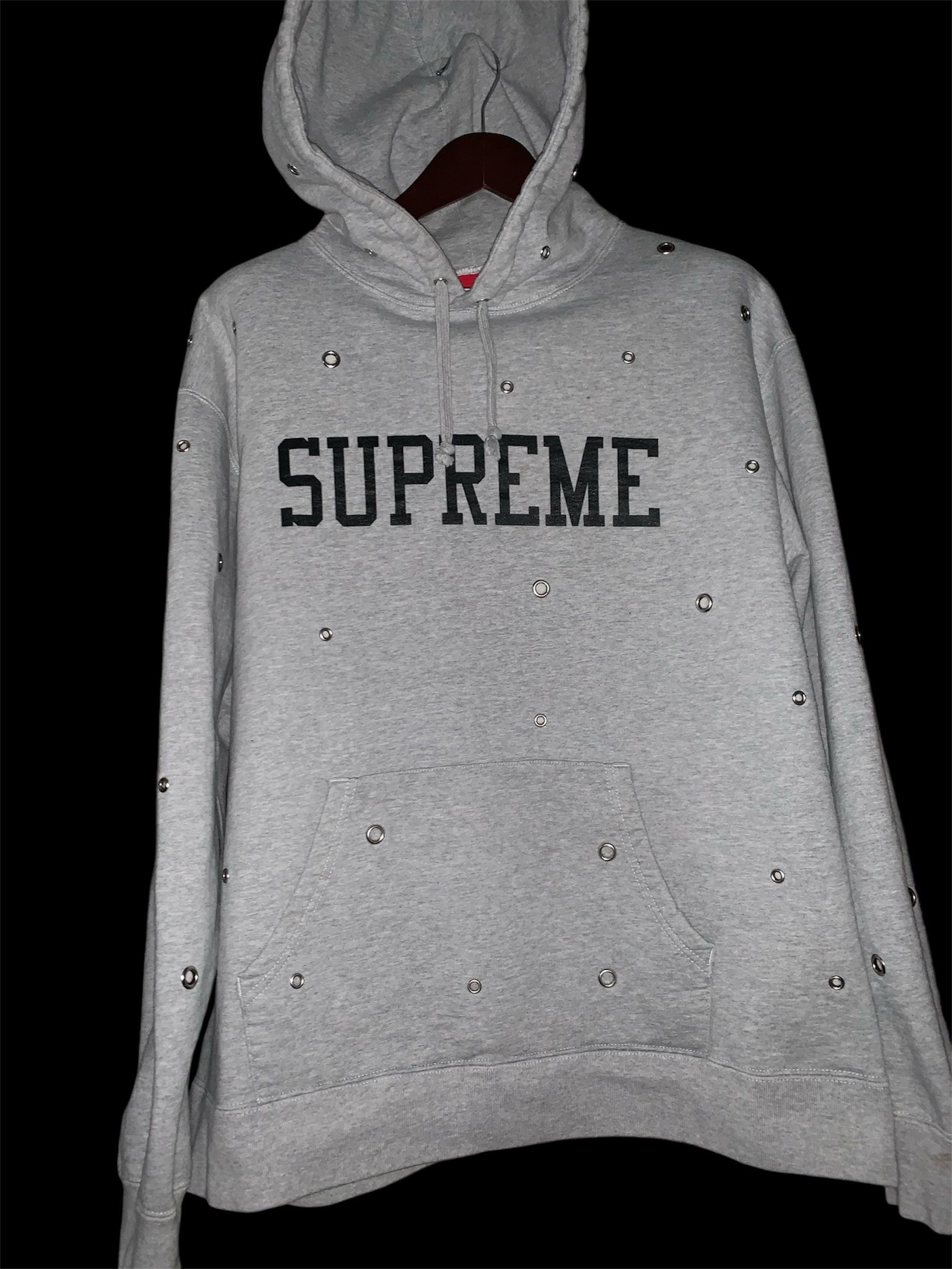 Supreme Supreme SS20 Eyelet Hoodie Grey (XL) Size US XL / EU 56 / 4 - 6 Thumbnail