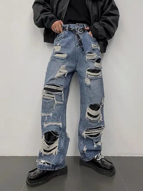 VIBE Retro punk denim pants Size US 32 / EU 48 - 1 Thumbnail