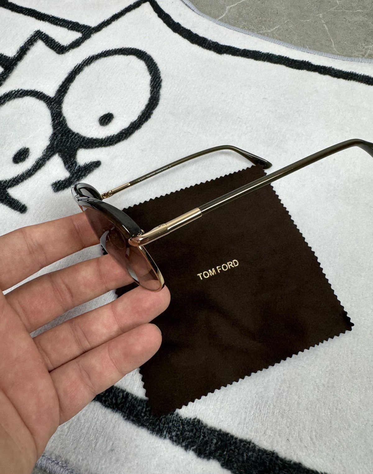 Tom Ford Tom Ford Sunglasses Russell TF234 Black Gold With Box Size ONE SIZE - 5 Thumbnail