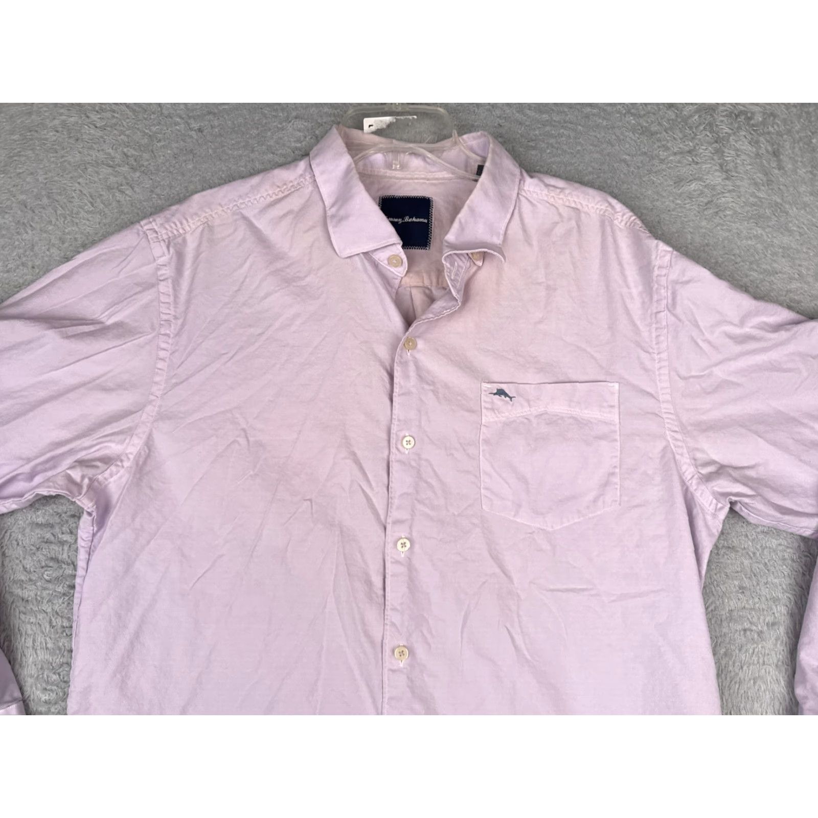 Tommy Bahama Tommy Bahama Shirt Men Large Purple Button Cotton Silk Blend Long Sleeve Casual Resort Hawaii Aloha 40 Chest Mens Size US L / EU 52-54 / 3 - 4 Thumbnail