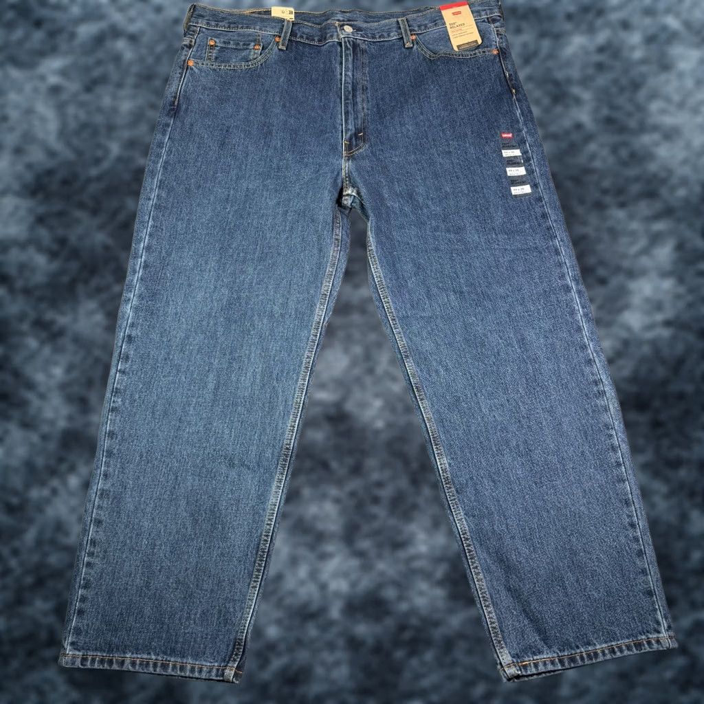 Levi's VINTAGE Levis 550 Jeans 44x30 Blue Medium Wash Relaxed Fit Denim Solid Cowboy NEW Size US 44 / EU 60 - 1 Thumbnail