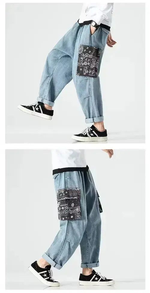 VIBE 20AW Indigo Union Japan Blue Denim Bandana Paisley Pants Size US 30 / EU 46 - 4 Thumbnail