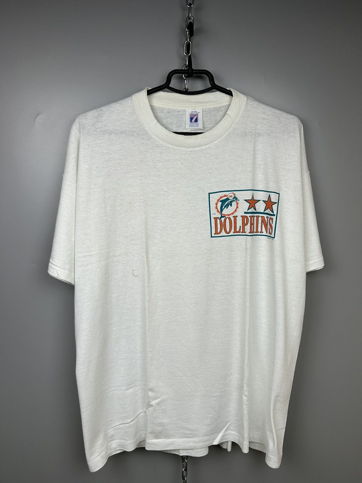 NFL Vintage 90s Miami Dolphins Nfl Team T shirt Size US XL / EU 56 / 4 - 10 Thumbnail