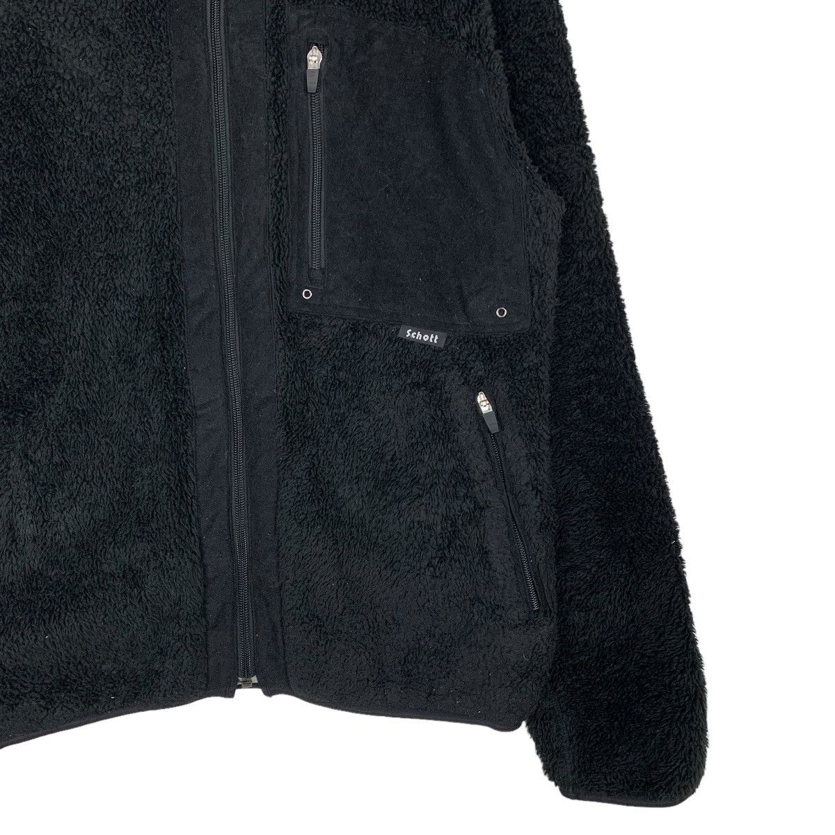 Schott SCHOTT NYC Deep Pile Black Fleece Jacket #1045-C47 Size US L / EU 52-54 / 3 - 4 Thumbnail