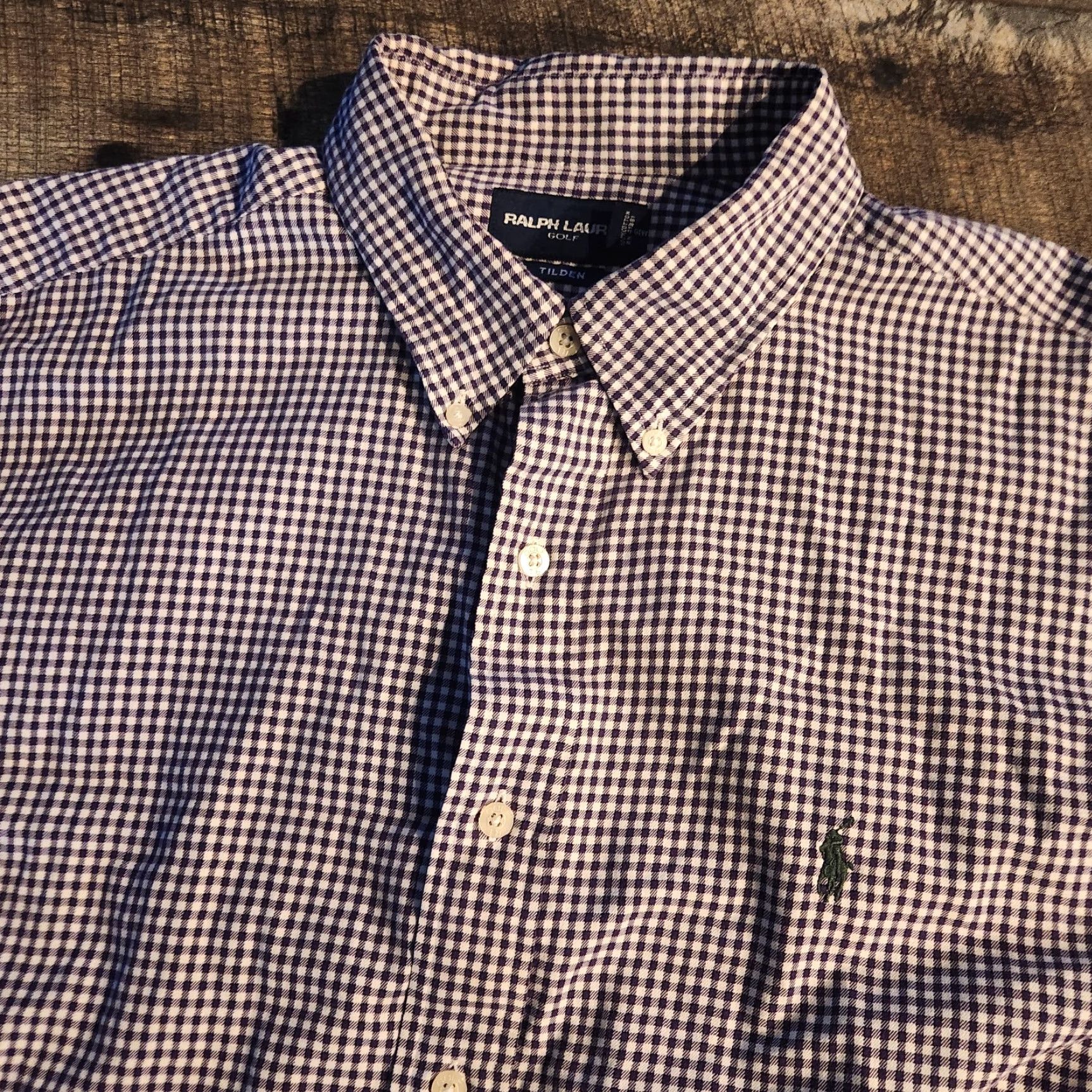 Ralph Lauren Ralph Lauren Golf Shirt Men's XL Tilden Check Plaid Purple Button Up Pony Size US XL / EU 56 / 4 - 2 Thumbnail