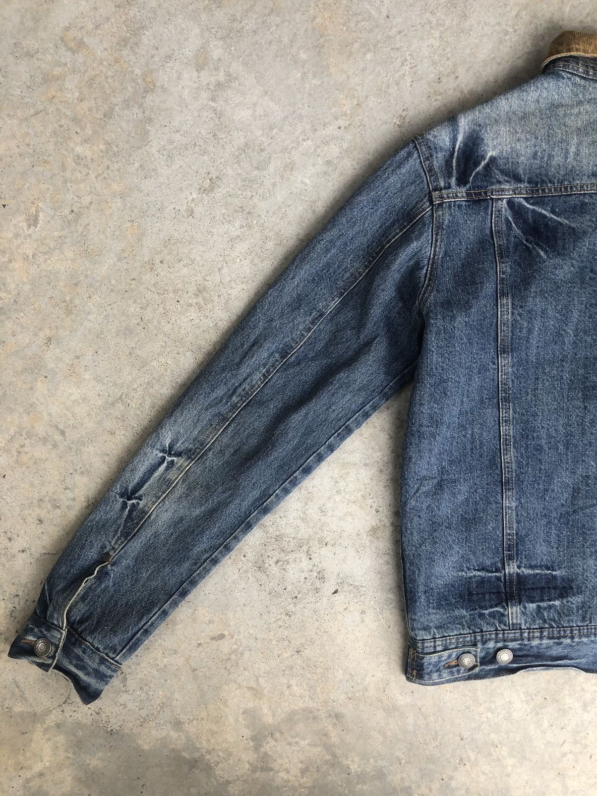 Japanese Brand Blanket Lined Green Denim Jacket Distressed Size US M / EU 48-50 / 2 - 11 Thumbnail