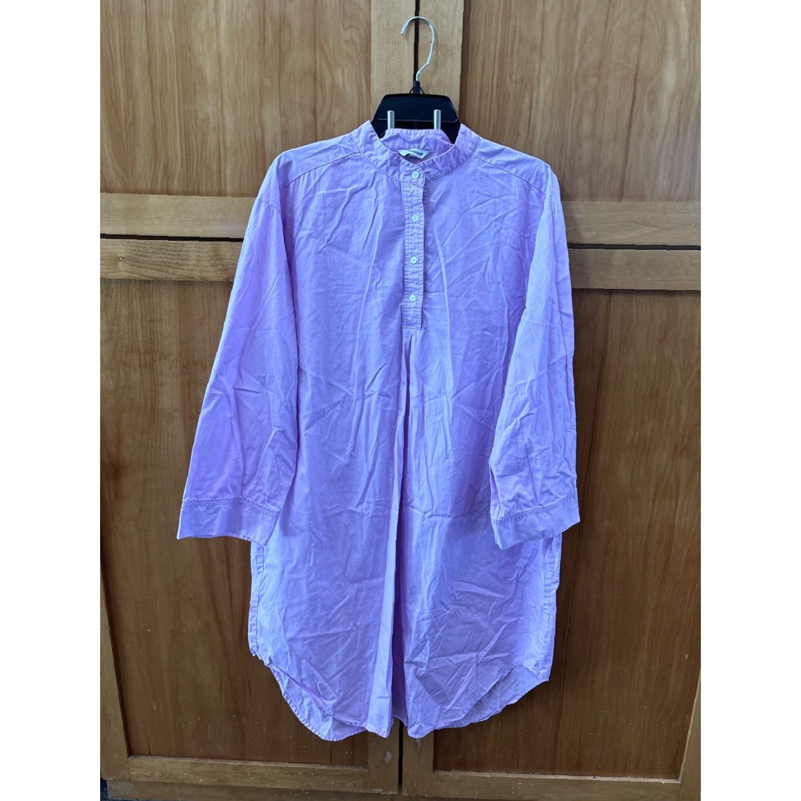 Vintage J. Peterman Shirt Dress Purple Pink XL Long Sleeve Buttondown Cotton Pullover 3/4 Length Casual Workwear Size XL / US 12-14 / IT 48-50 - 2 Thumbnail