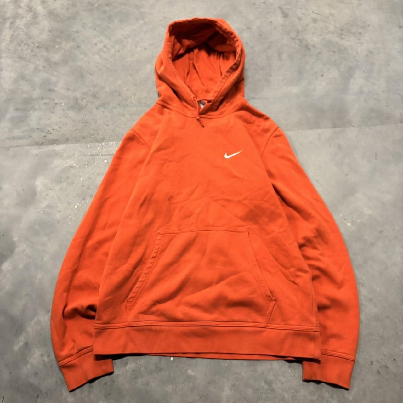 Nike × Vintage Crazy Vintage Y2K/2000s Orange Nike Swoosh Essential Hoodie! Size US M / EU 48-50 / 2 - 1 Thumbnail