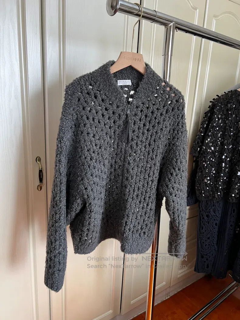 Brunello Cucinelli Brunello Cucinelli Camel Hair Knit Jacket Size XS / US 0-2 / IT 36-38 - 3 Thumbnail