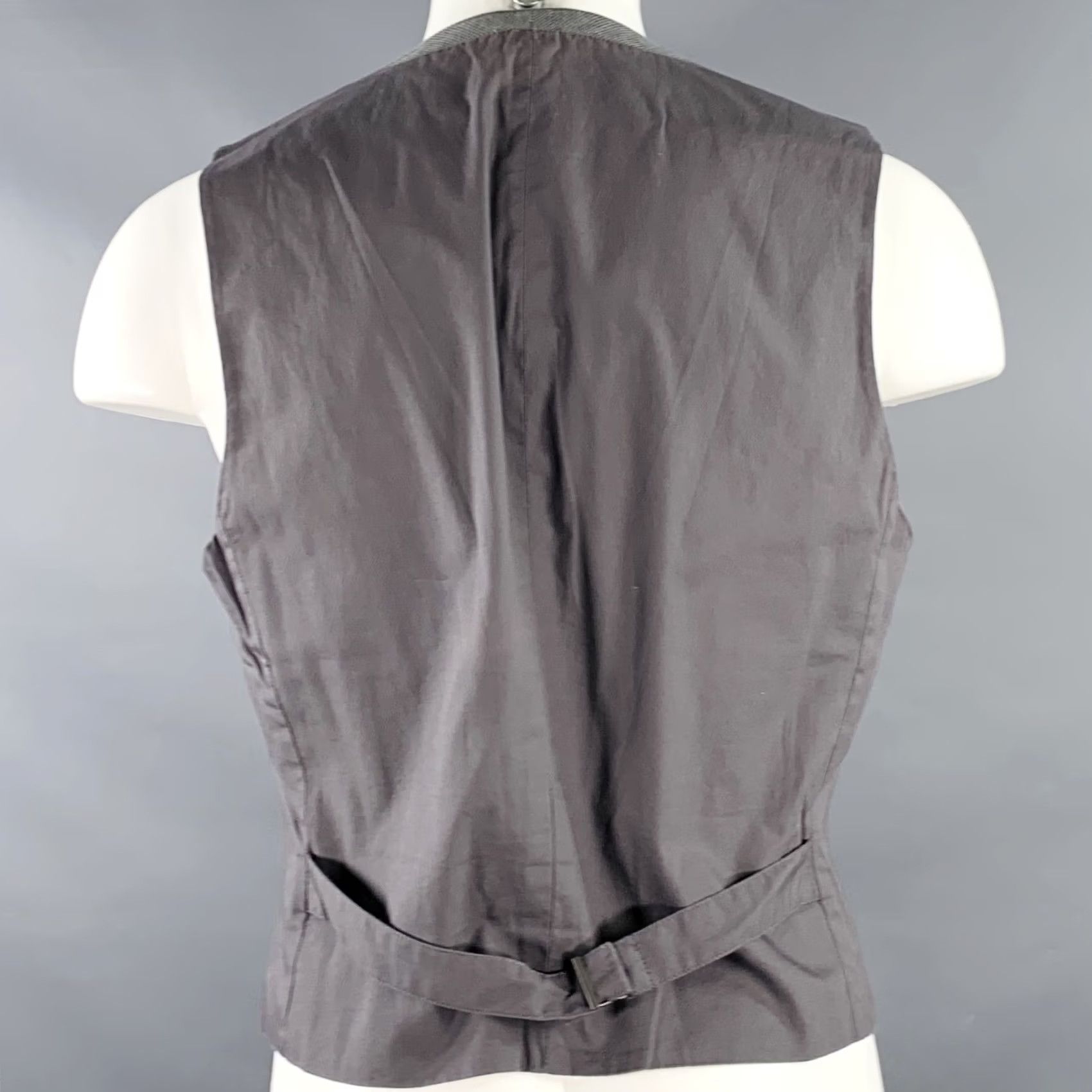 John Varvatos JOHN VARVATOS * U.S.A. Vest Grey Charcoal Stripe Cotton Zip Pockets Size 40 Mens Size US XXS / EU 40 - 3 Thumbnail