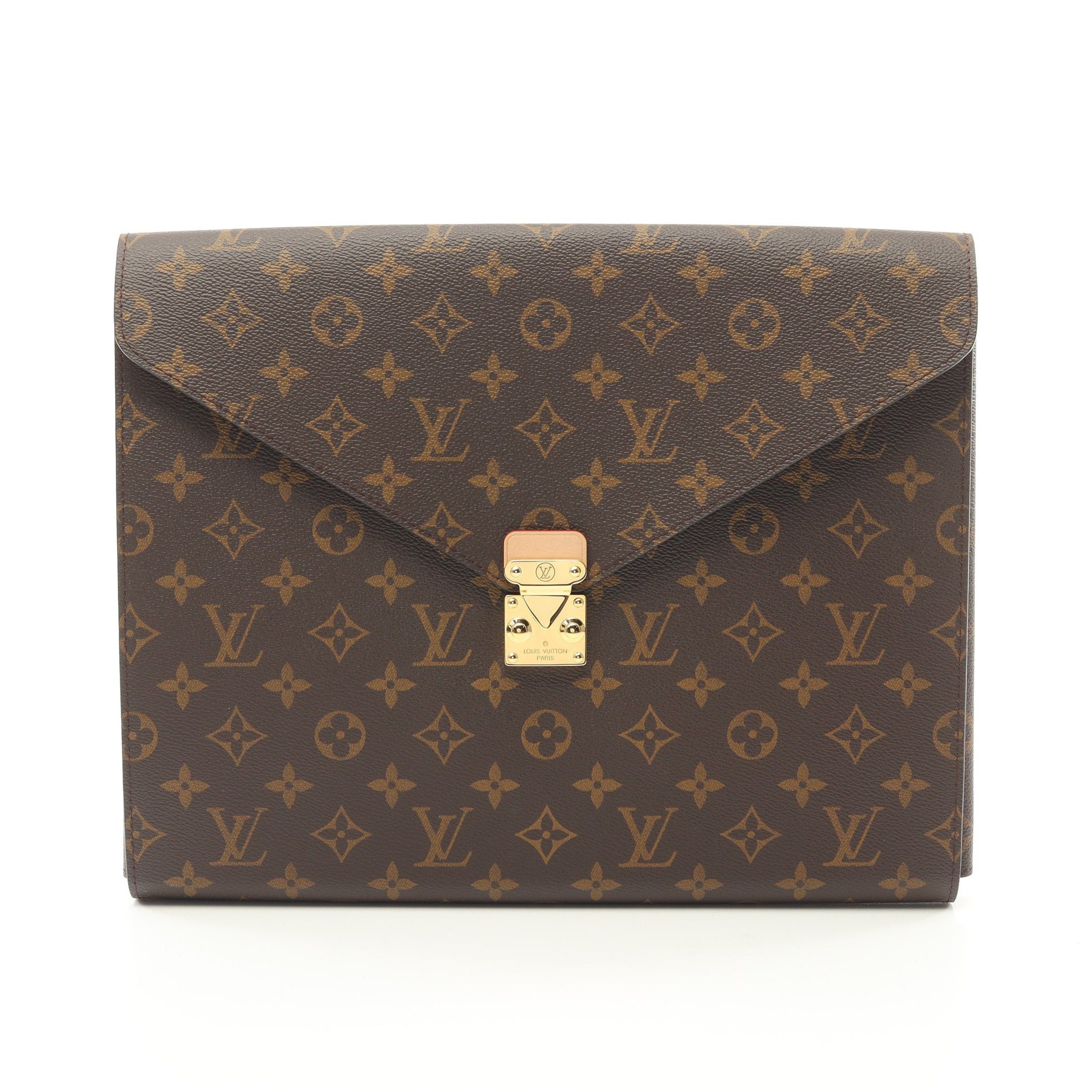 Louis Vuitton Louis Vuitton Folder Mark Monogram Clutch Bag Briefcase Brown Size ONE SIZE - 1 Thumbnail