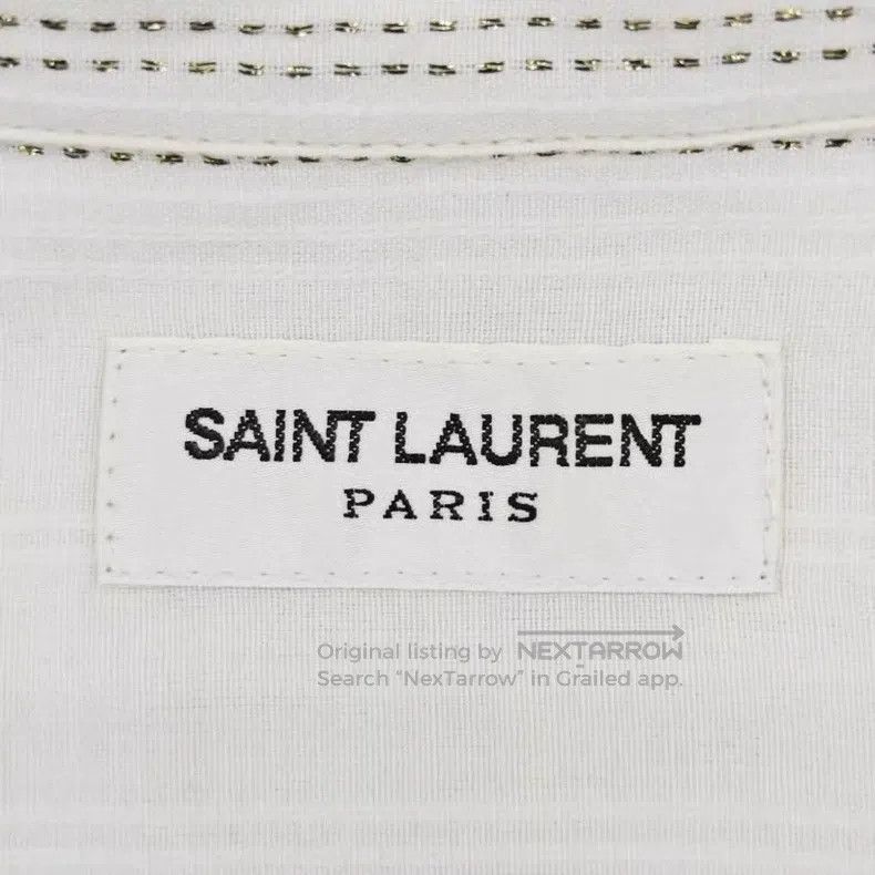 Saint Laurent Paris Saint Laurent Paris Pearl Button Striped Shirt Size XS / US 0-2 / IT 36-38 - 4 Thumbnail