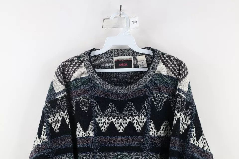 Vintage Vintage 90s Coogi Style Rainbow Geometric Knit Sweater Size M / US 6-8 / IT 42-44 - 2 Thumbnail